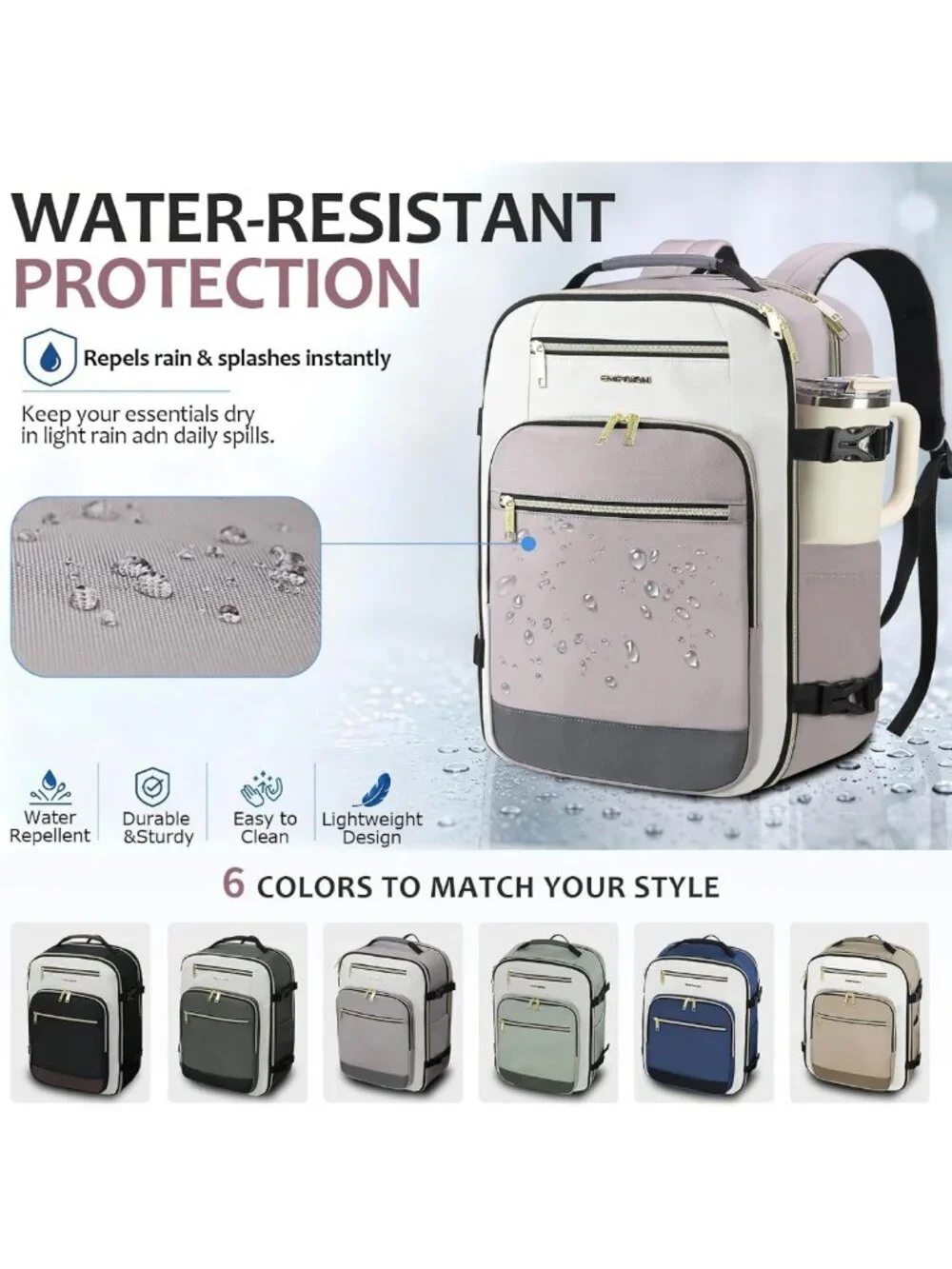 40L Unisex Travel Backpack - Lightweight, Waterproof, Perfect for Hiking